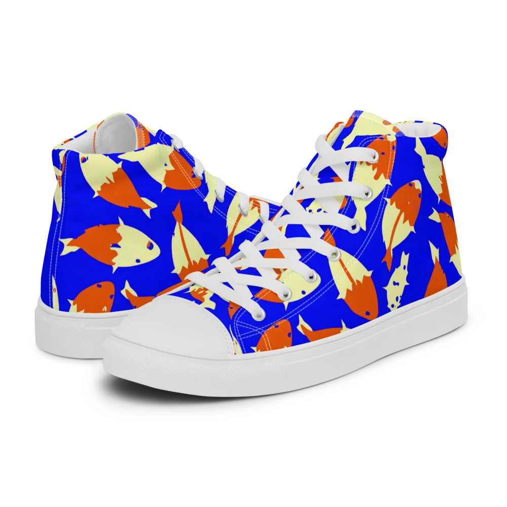 Koi Voltage on Men's High Top Canvas Shoes — Left