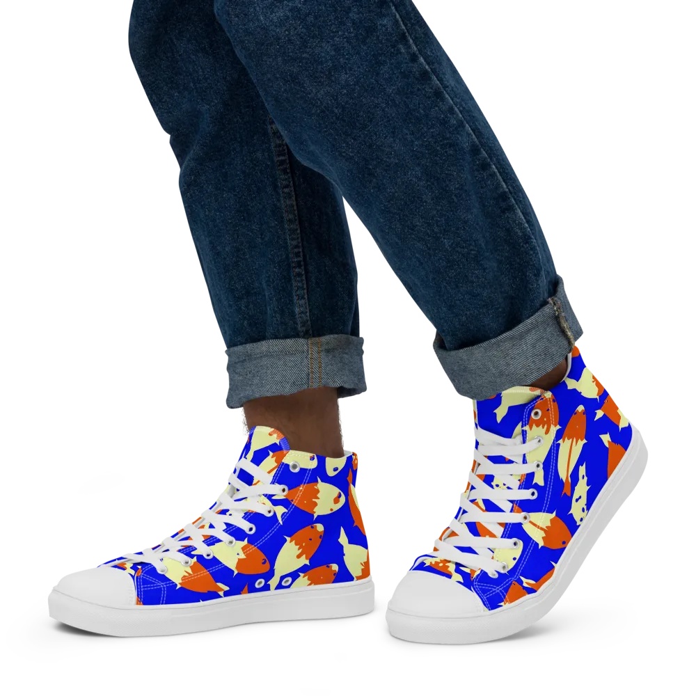Koi Voltage on Men's High Top Canvas Shoes — Left