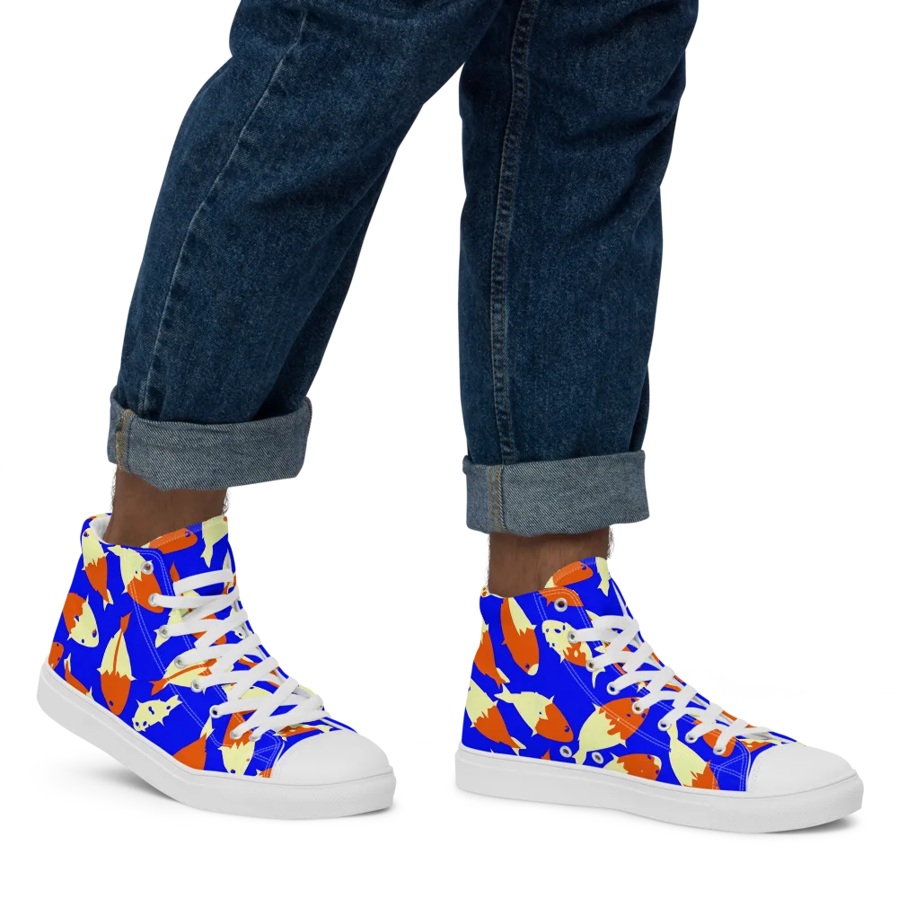 Koi Voltage on Men's High Top Canvas Shoes — Right