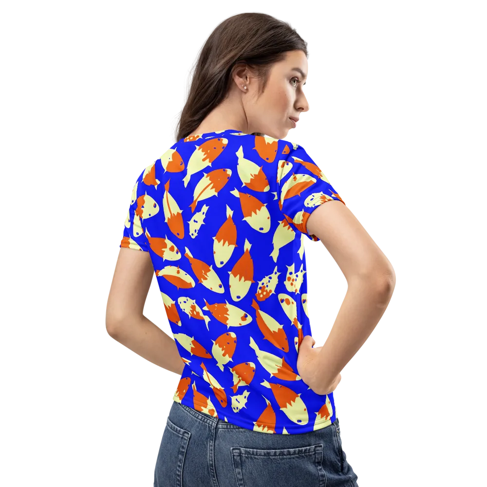 Koi Voltage on Women's Crew Neck T-Shirt — Back
