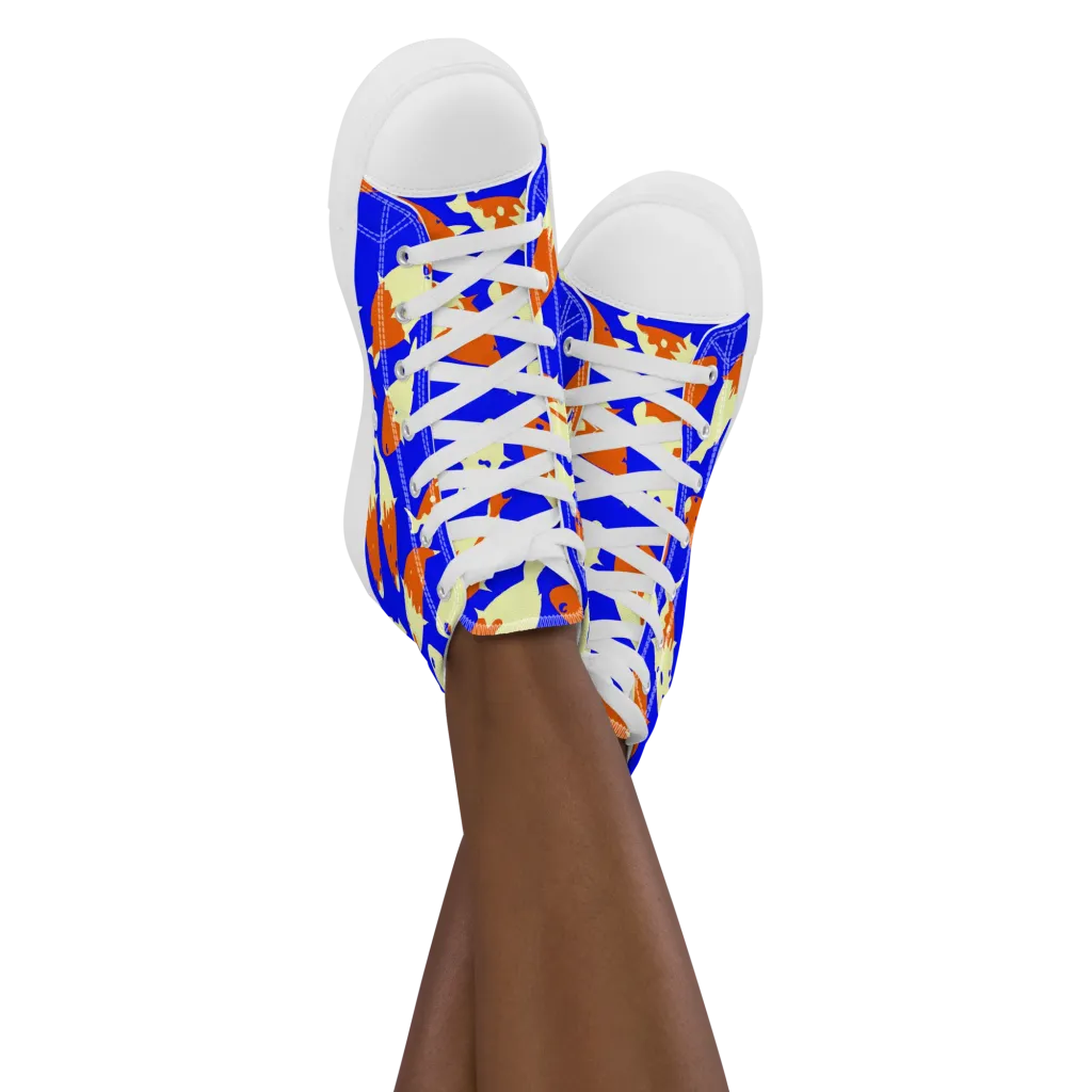 Koi Voltage on Women's High Top Canvas Shoes — Front