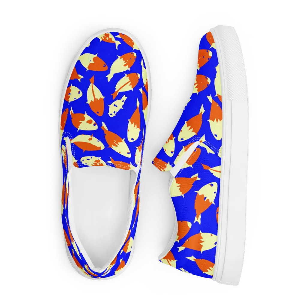 Koi Voltage on Men's Slip-On Canvas Shoes — Front