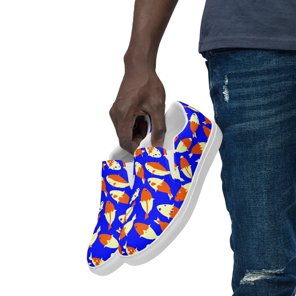 Koi Voltage on Men's Slip-On Canvas Shoes — Left Front