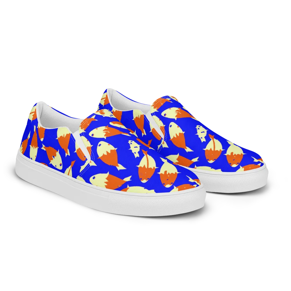 Koi Voltage on Women's Slip-On Canvas Shoes — Right Front