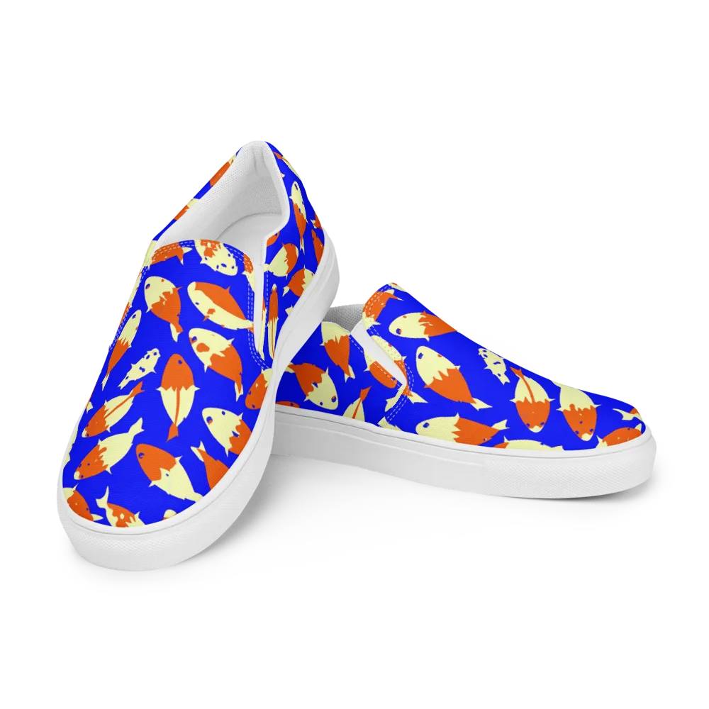 Koi Voltage on Women's Slip-On Canvas Shoes — Left Front