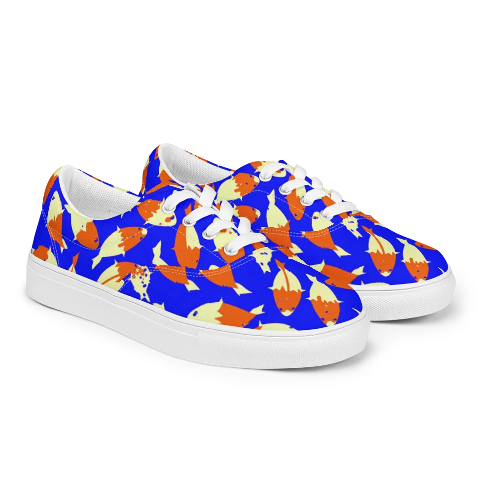 Koi Voltage on Men's Lace-Up Canvas Shoes — Right Front