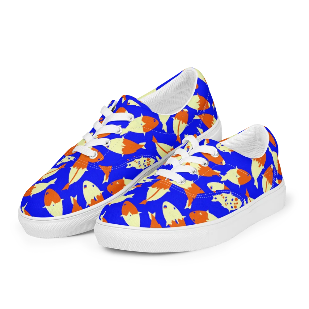 Koi Voltage on Men's Lace-Up Canvas Shoes — Left Front