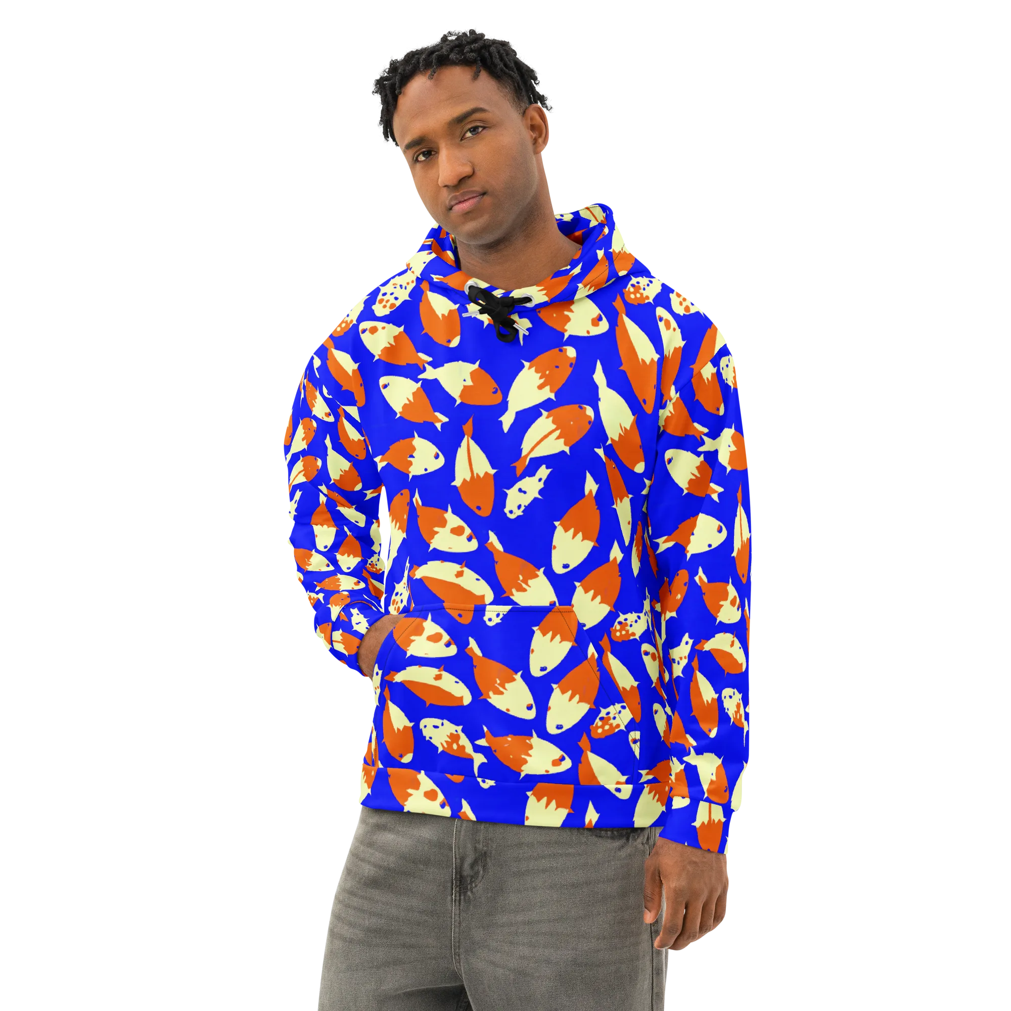 Koi Voltage on Cotton Hoodie — Left Front