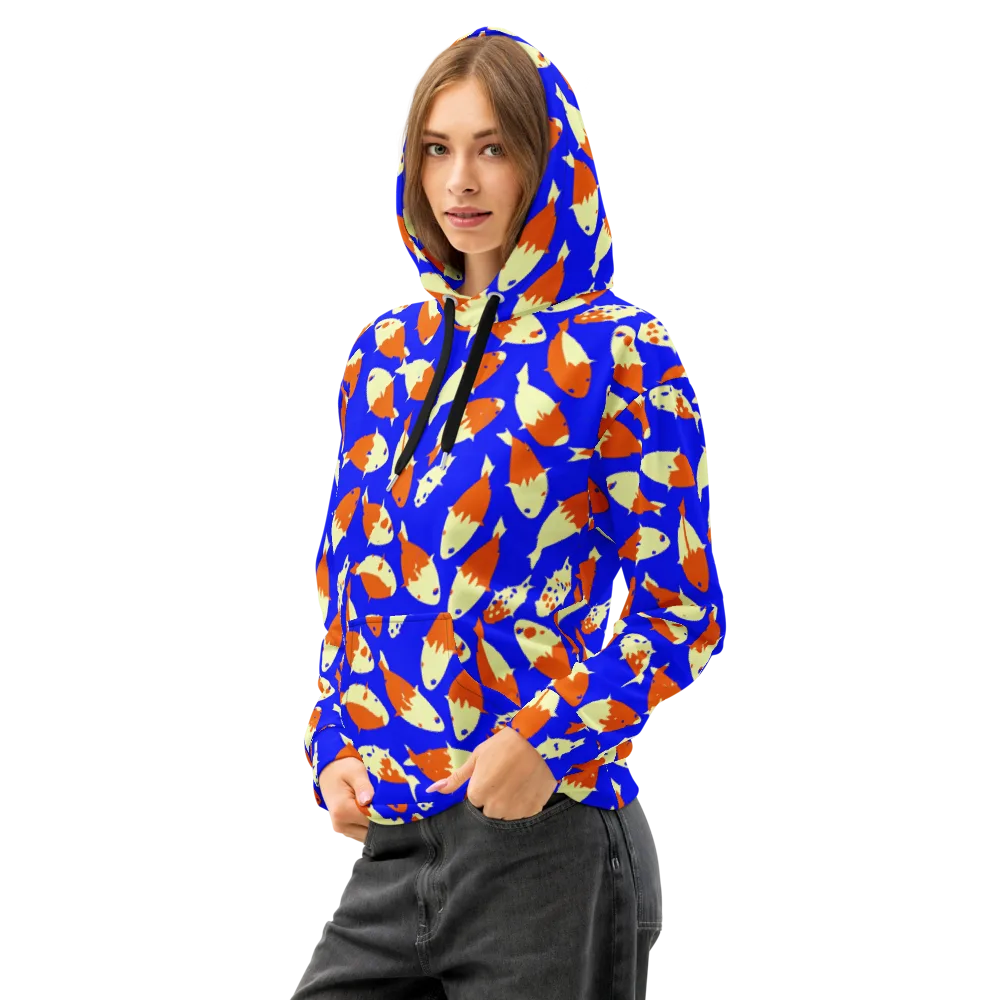 Koi Voltage on Cotton Hoodie — Left Front