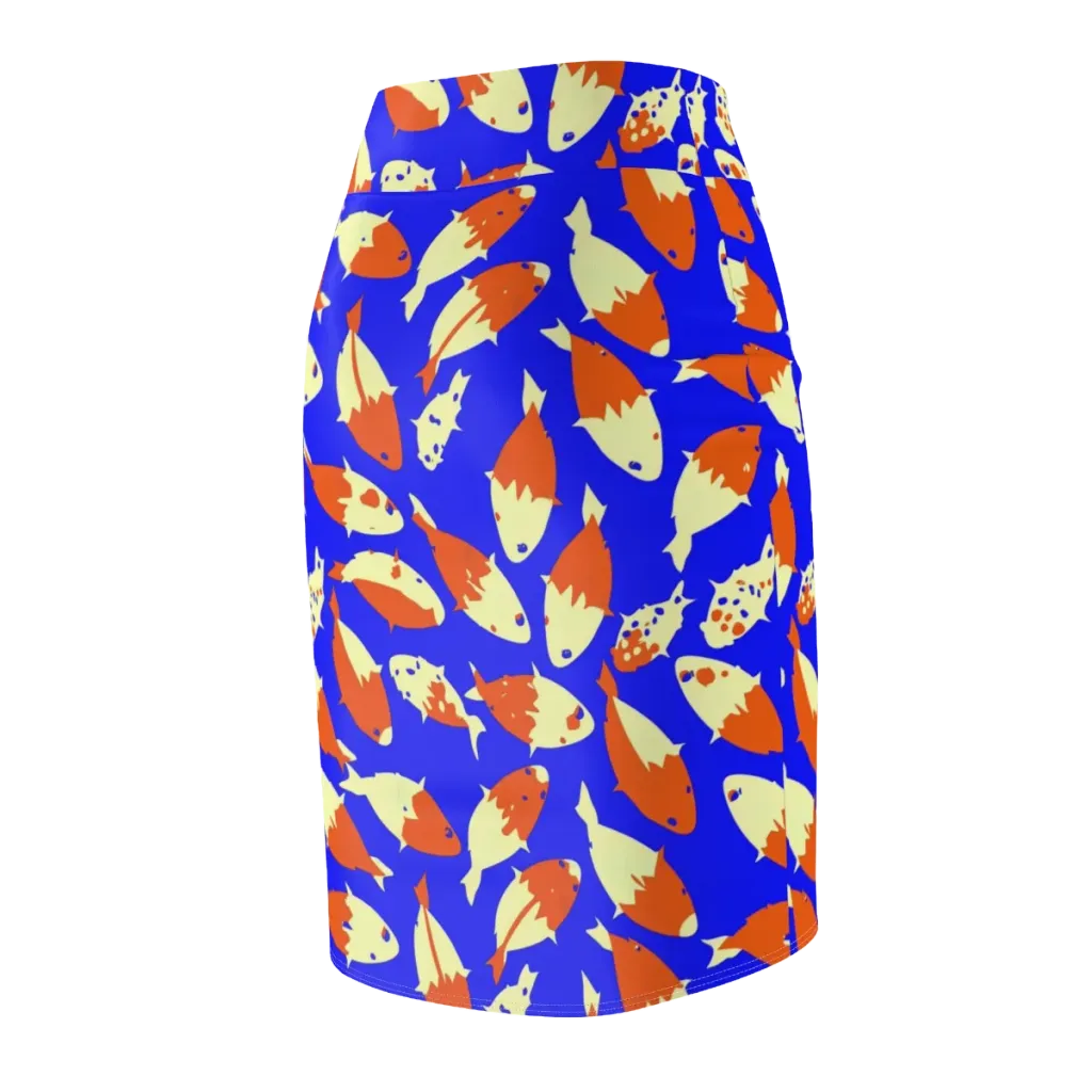 Koi Voltage on Pencil Skirt — Back Side