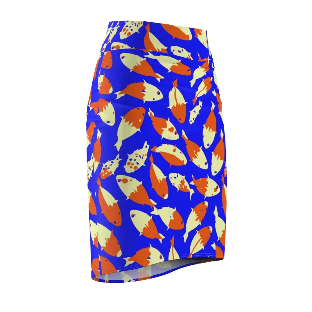 Koi Voltage on Pencil Skirt — Front Side
