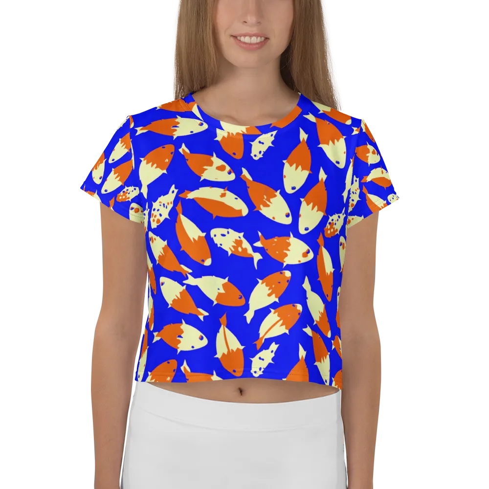 Koi Voltage on Crop Tee — Front