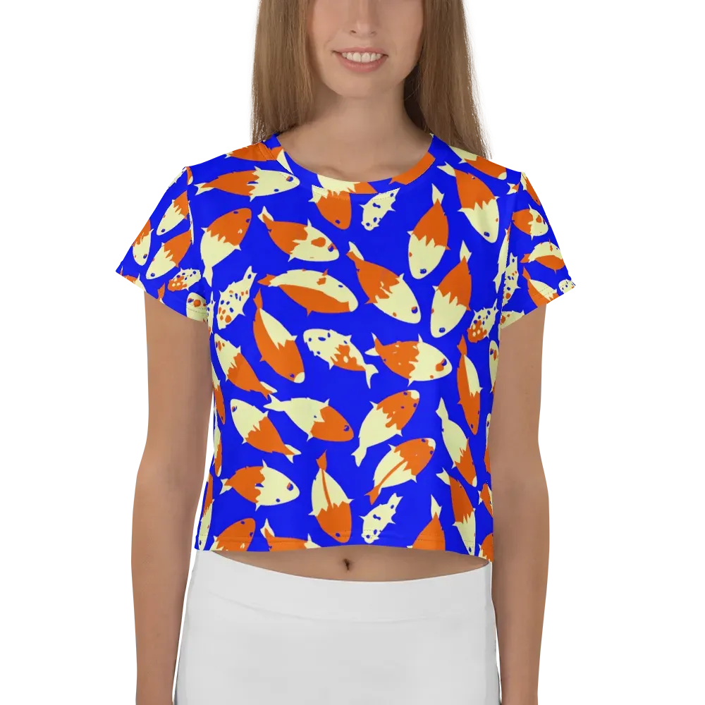 Koi Voltage on Crop Tee — Front