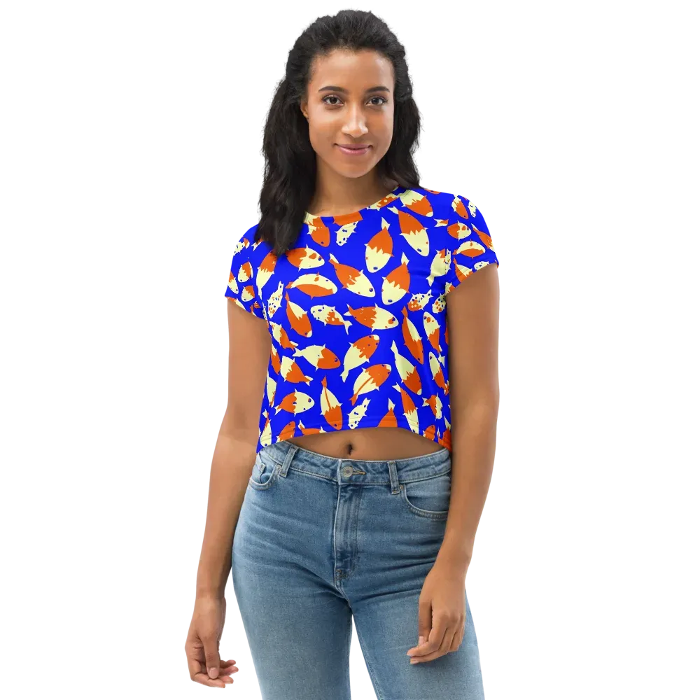 Koi Voltage on Crop Tee — Front