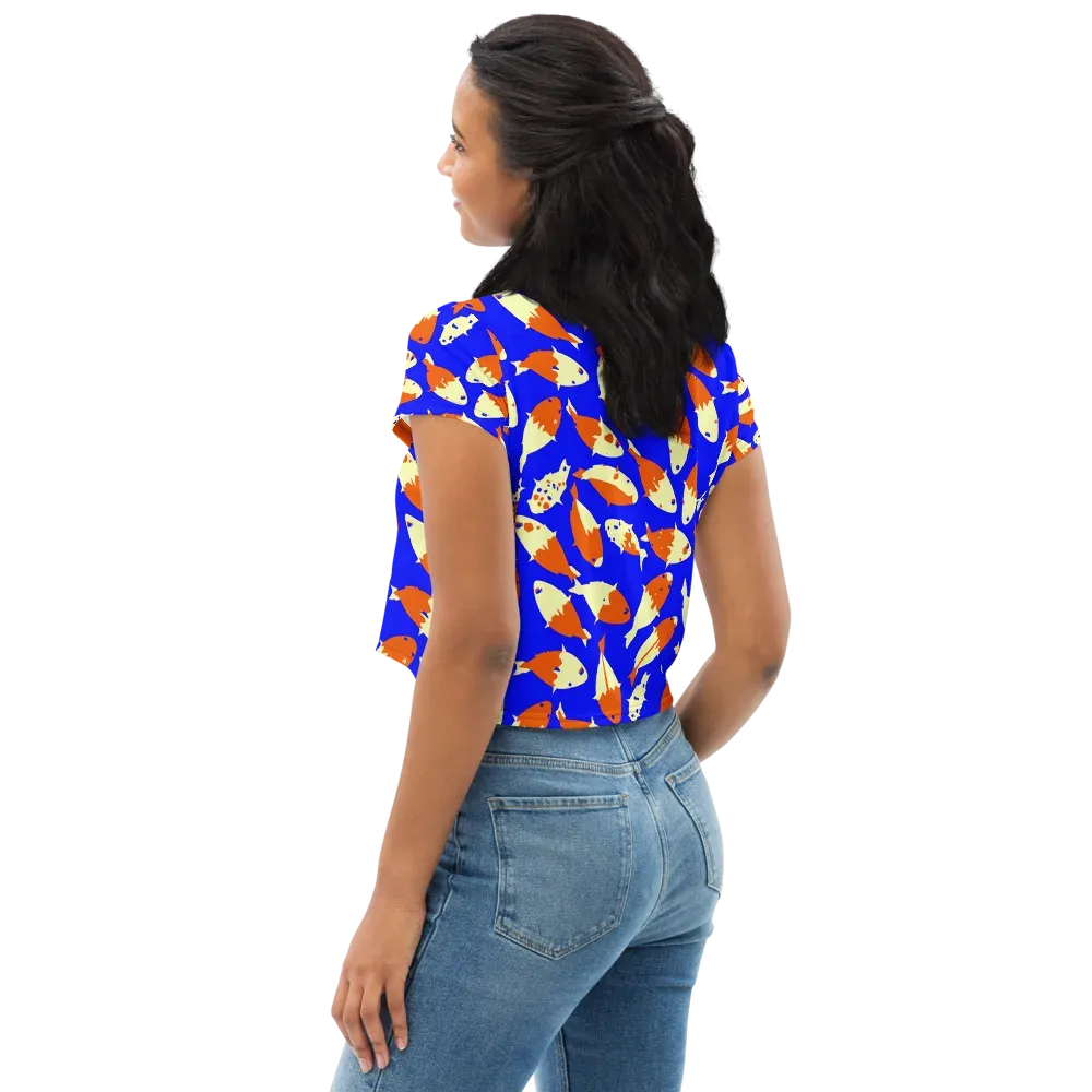 Koi Voltage on Crop Tee — Left Back
