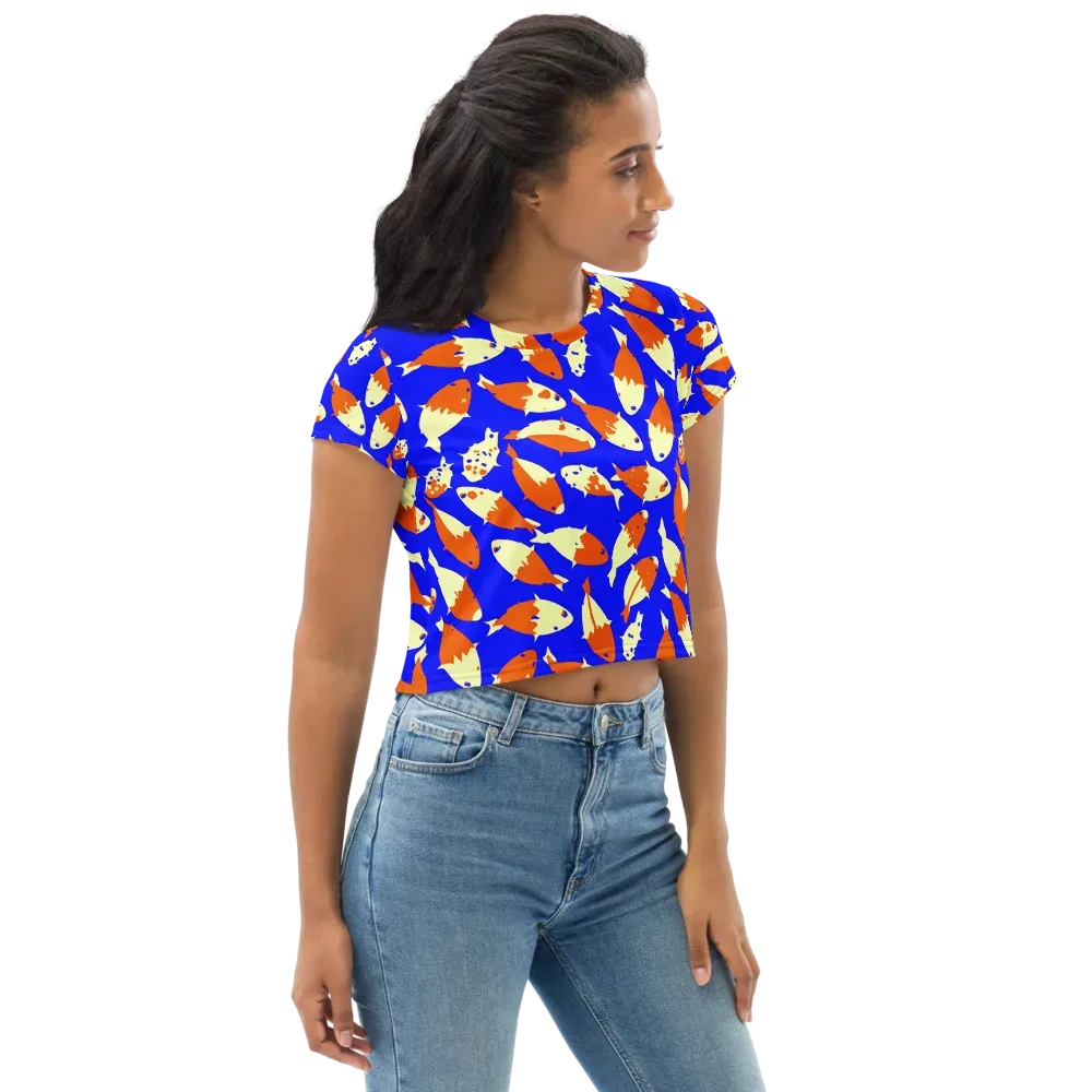 Koi Voltage on Crop Tee — Right Front