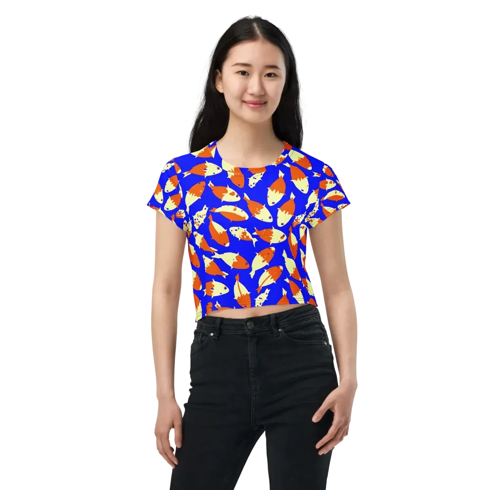 Koi Voltage on Crop Tee — Front
