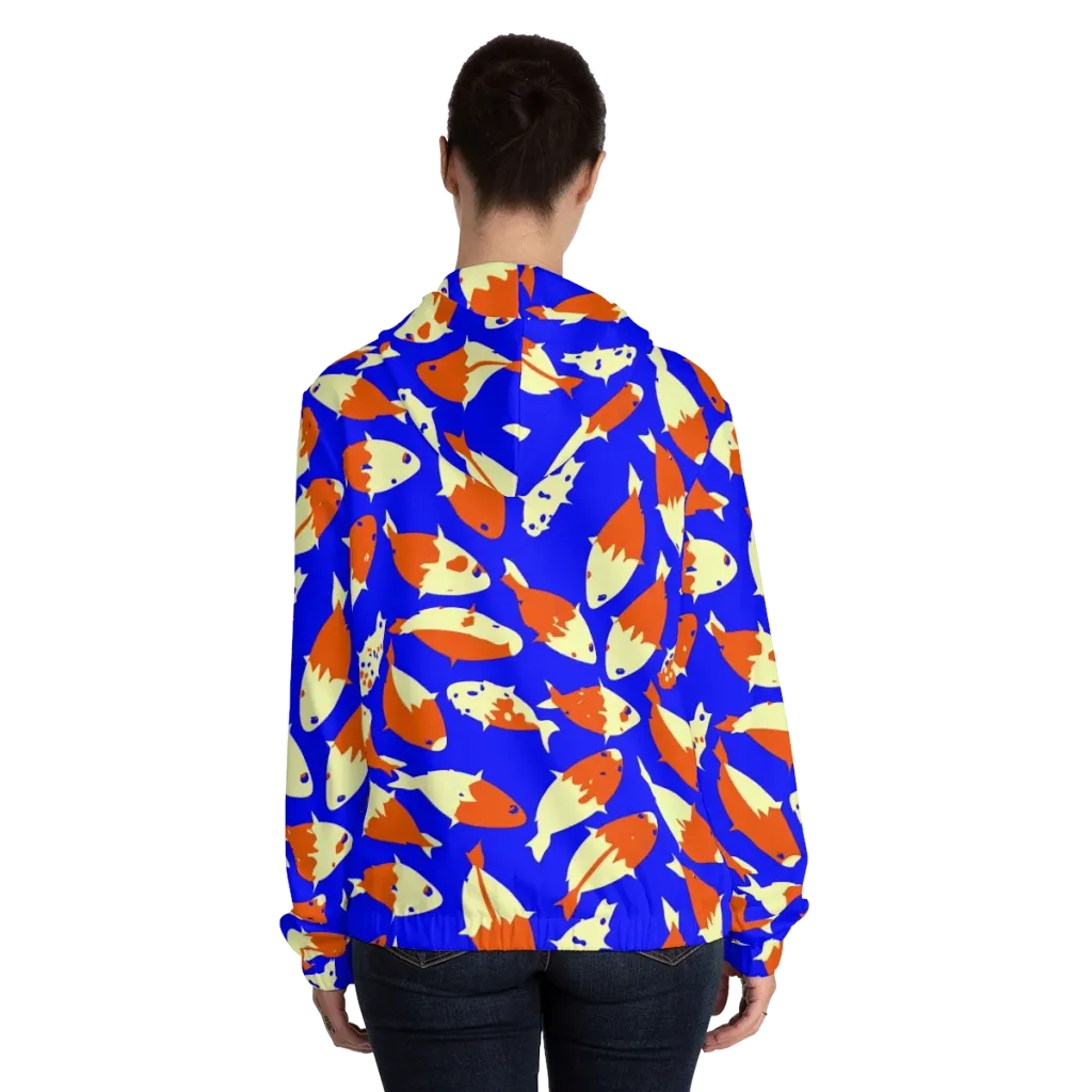 Koi Voltage on Women's Full-Zip Hoodie — Back On Person