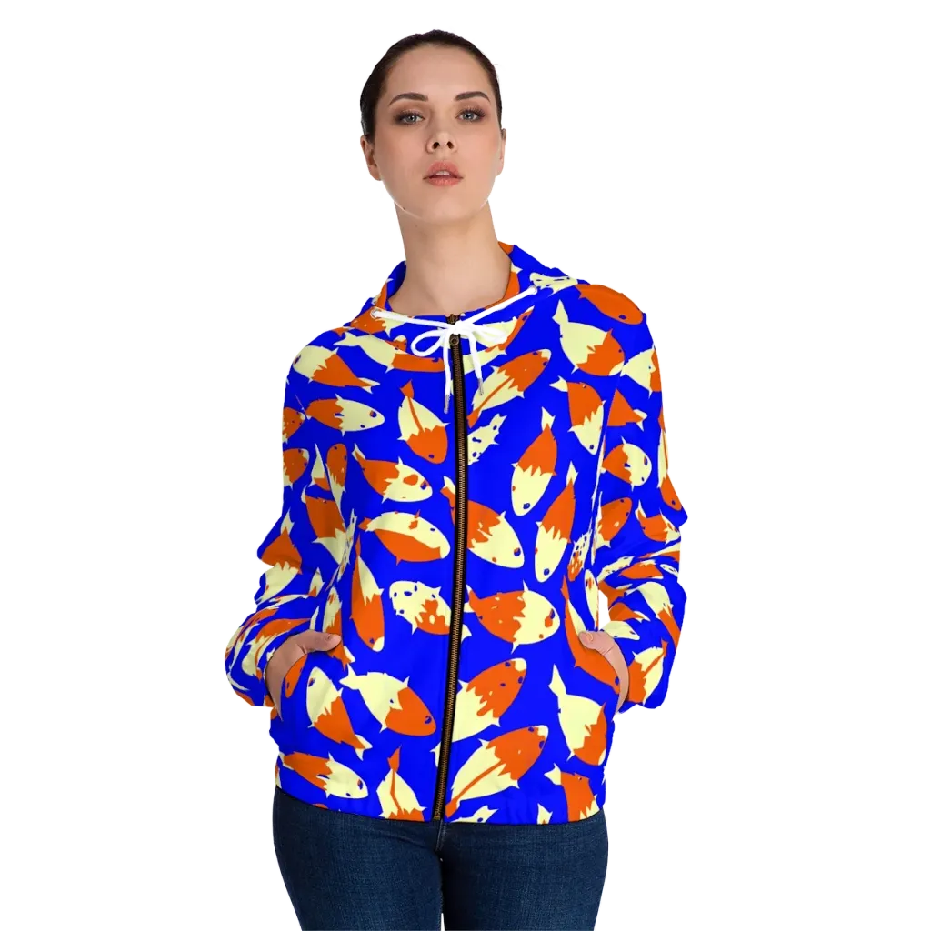 Koi Voltage on Women's Full-Zip Hoodie — Front On Person