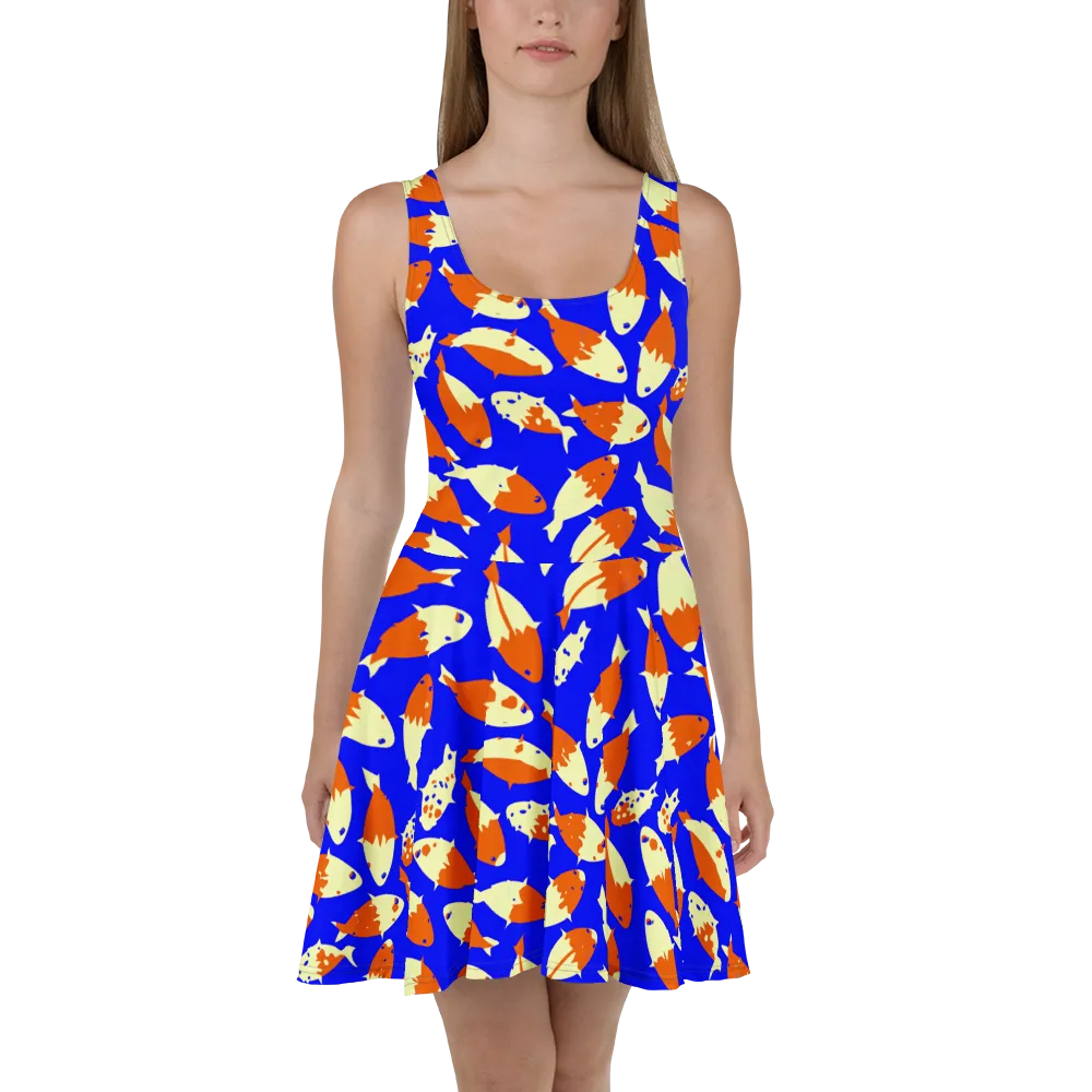 Koi Voltage on Skater Dress — Front