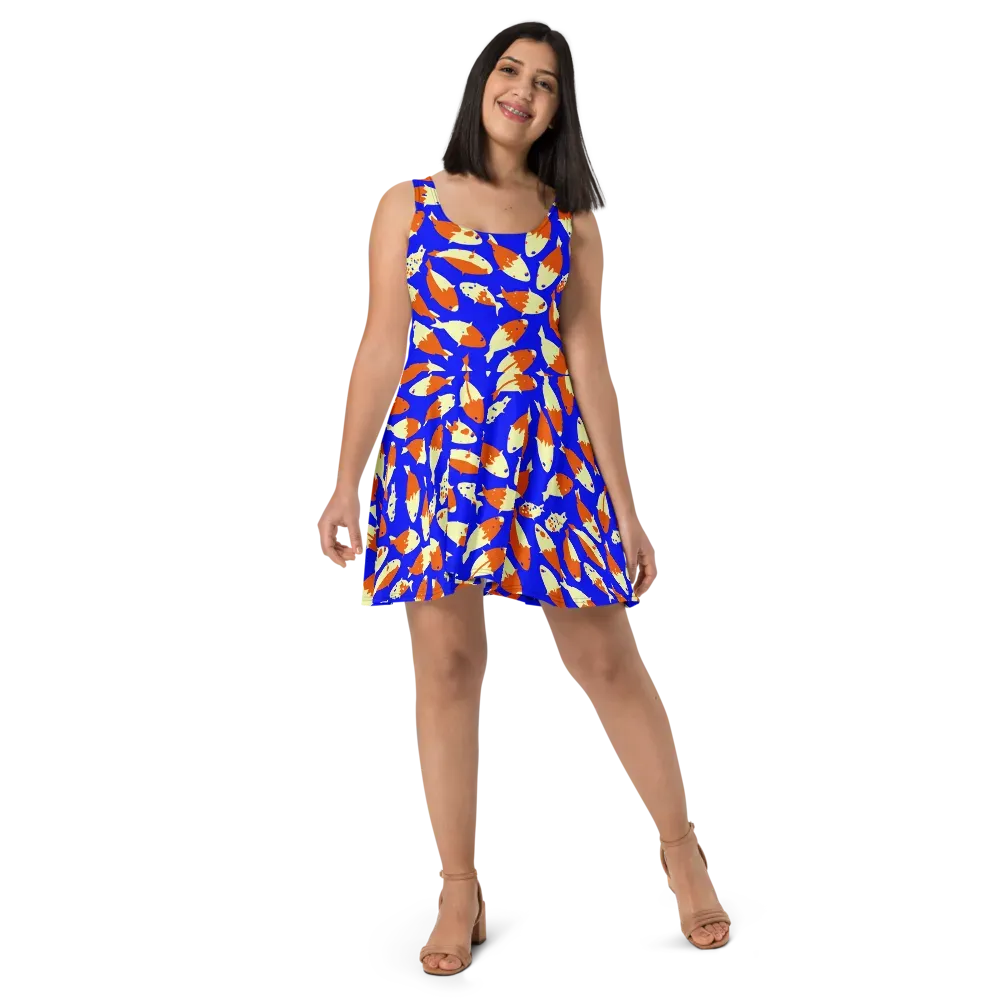Koi Voltage on Skater Dress — Front
