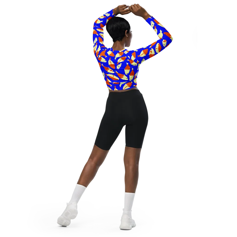 Koi Voltage on Long Sleeve Crop Top — Back