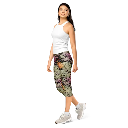 Flame Garden on a Capri Leggings