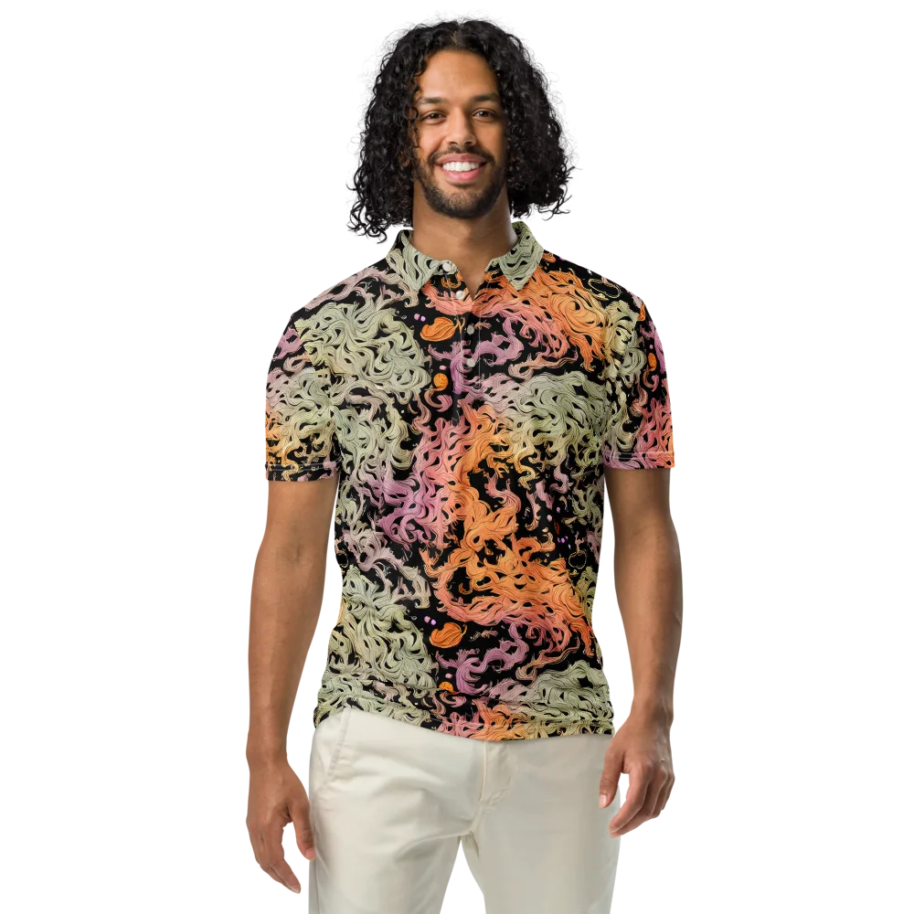 Flame Garden on Men's Slim Fit Polo Shirt — Front
