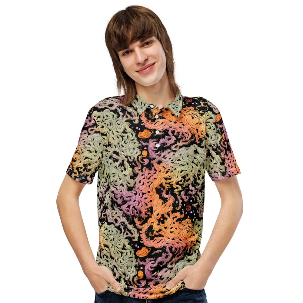 Flame Garden on Men's Slim Fit Polo Shirt — Front