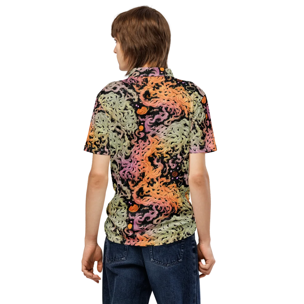 Flame Garden on Men's Slim Fit Polo Shirt — Back