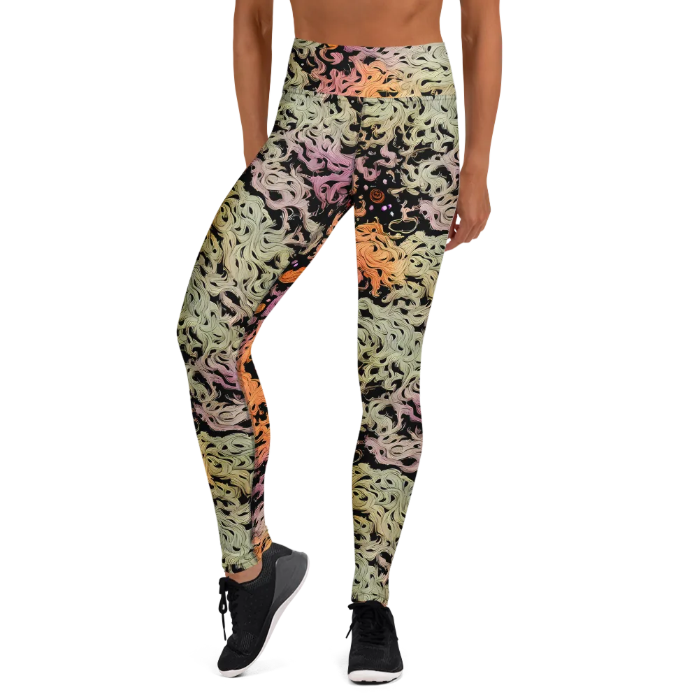Flame Garden on Yoga Leggings — Front
