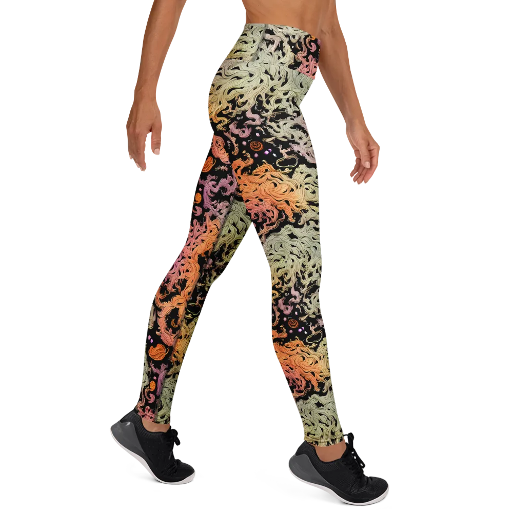 Flame Garden on Yoga Leggings — Right