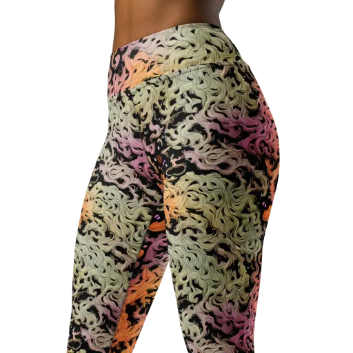 Flame Garden on a Yoga Leggings