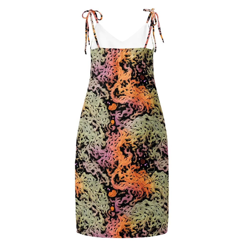 Flame Garden on Slip Dress — Back