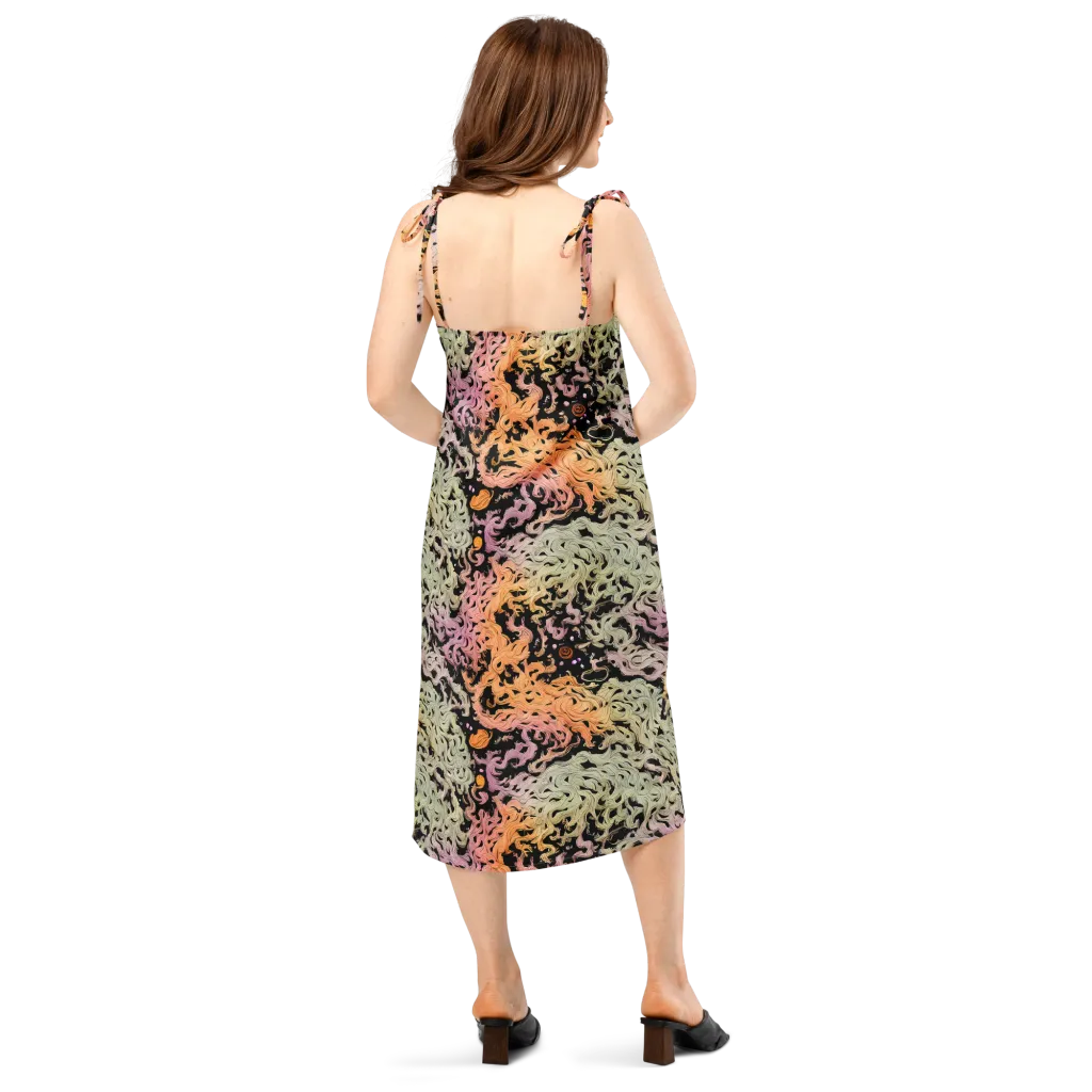 Flame Garden on Slip Dress — Back