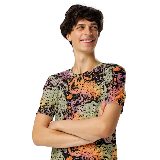 Flame Garden on a Men's Crew Neck T-Shirt