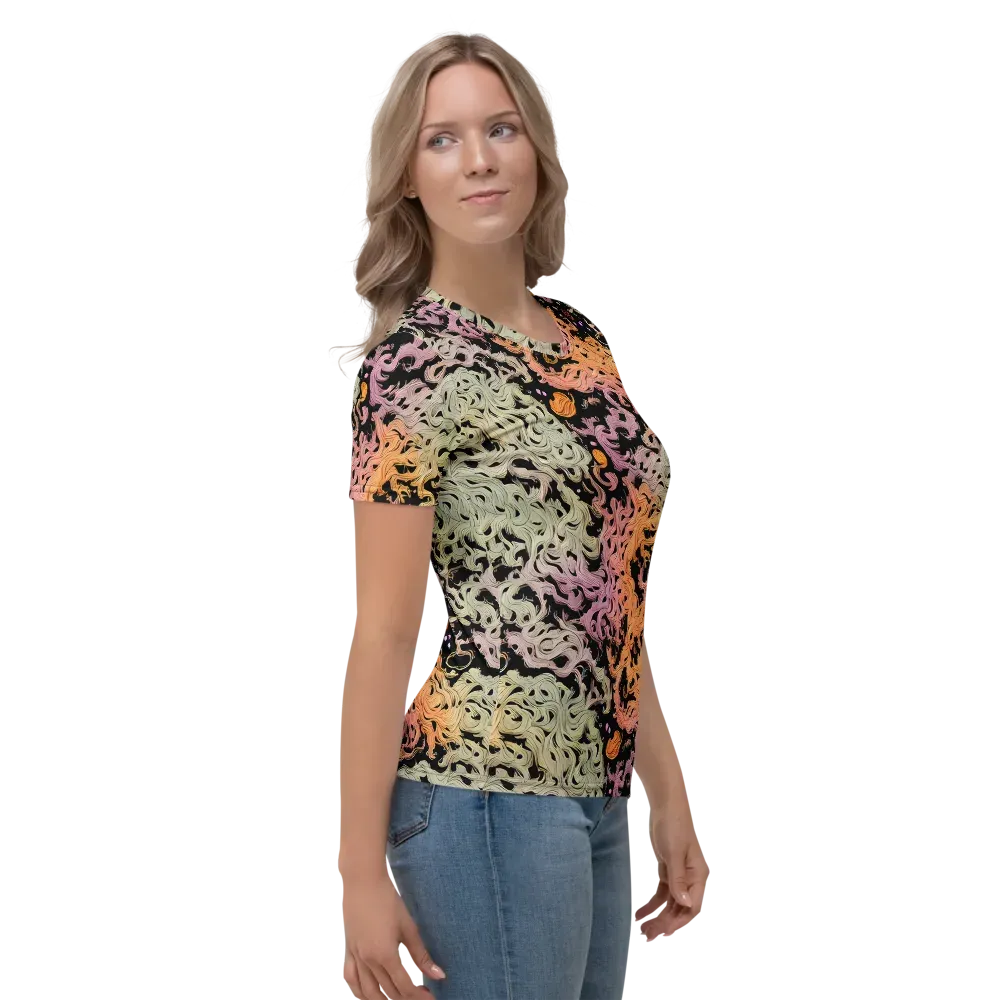 Flame Garden on Women's Crew Neck T-Shirt — Right