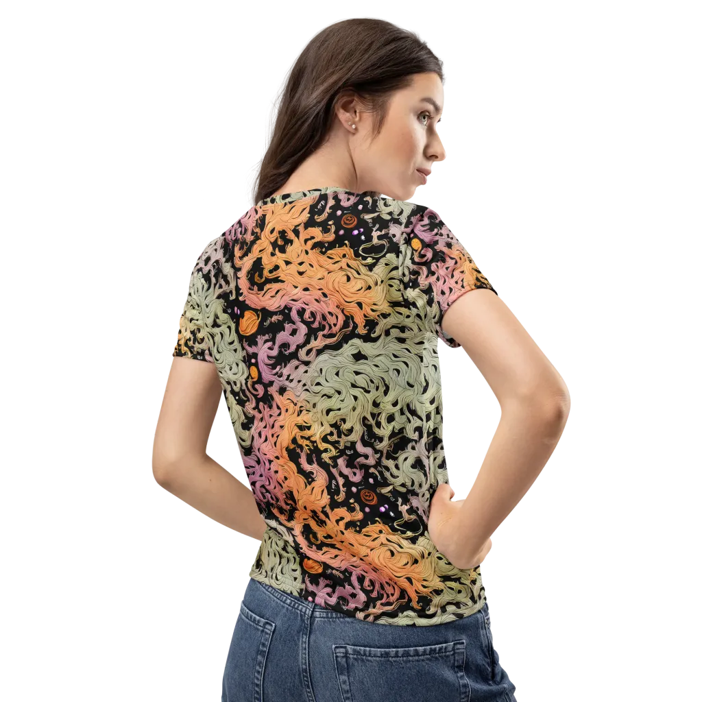 Flame Garden on Women's Crew Neck T-Shirt — Back