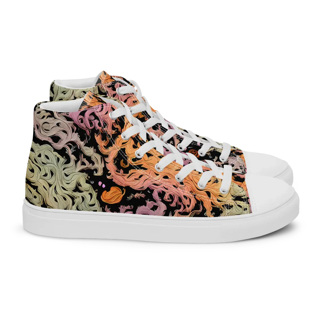 Flame Garden on Women's High Top Canvas Shoes — Right