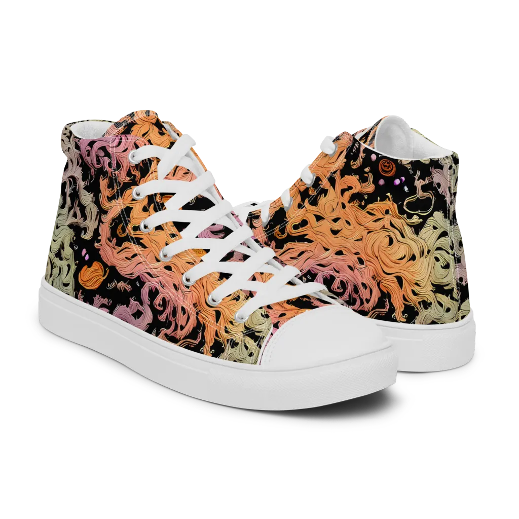 Flame Garden on Women's High Top Canvas Shoes — Right