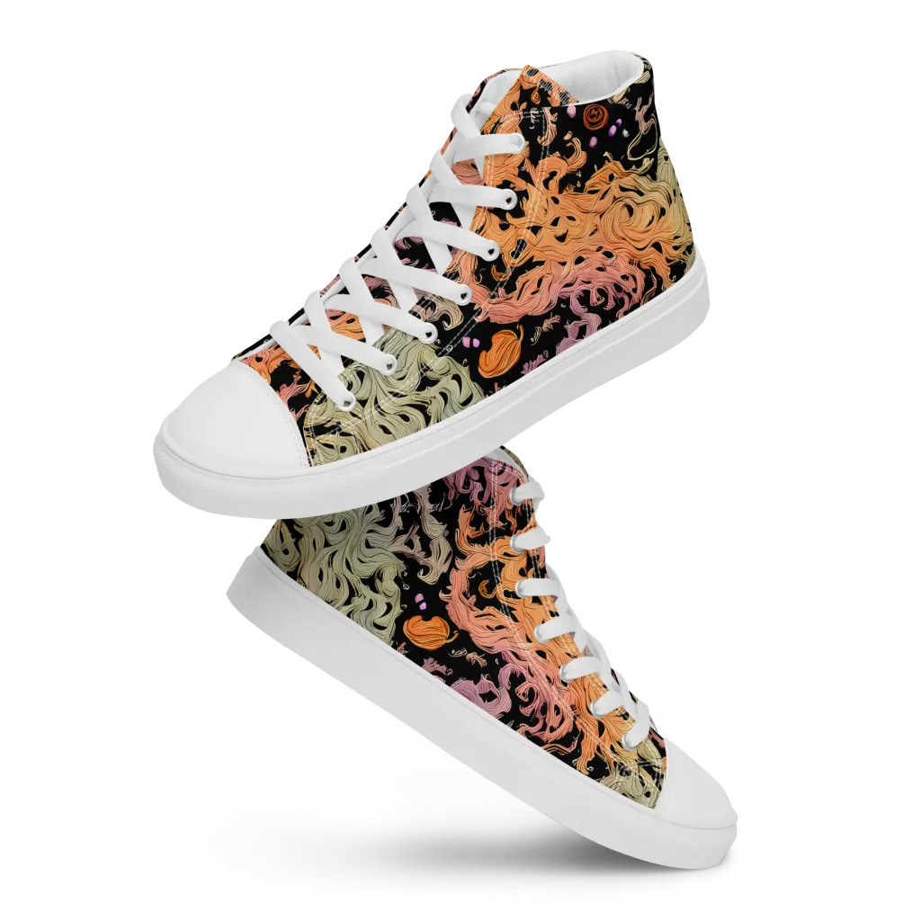 Flame Garden on Women's High Top Canvas Shoes — Front