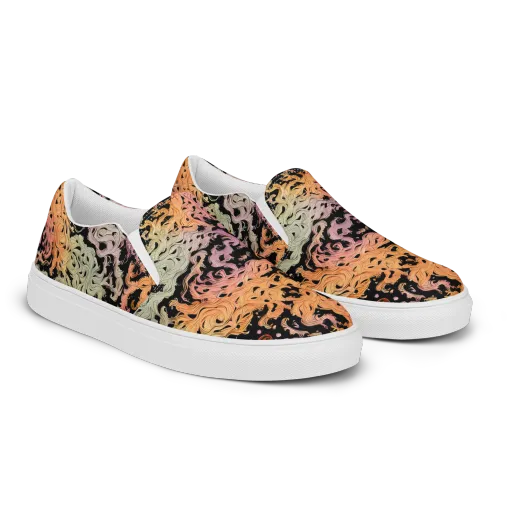 Flame Garden on a Men's Slip-On Canvas Shoes