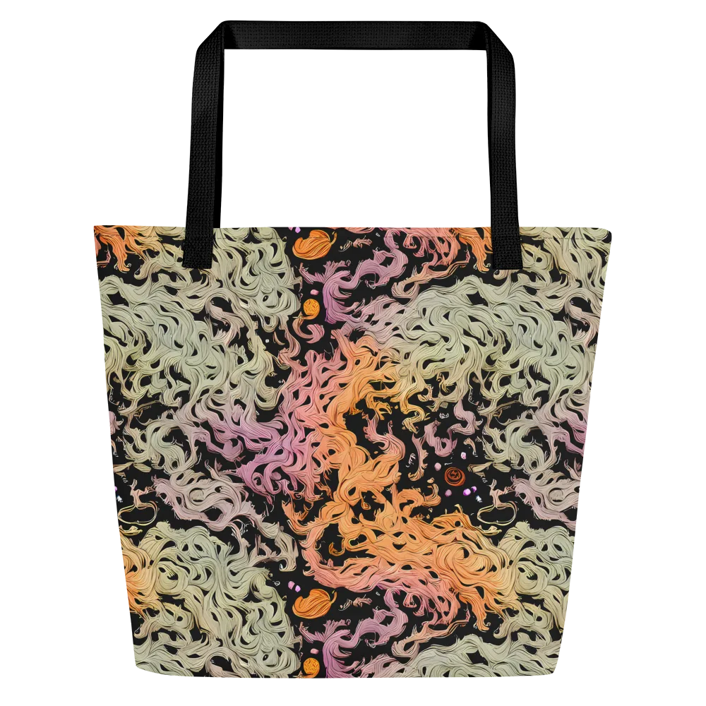 Flame Garden on Large Tote Bag W/ Pocket — Front