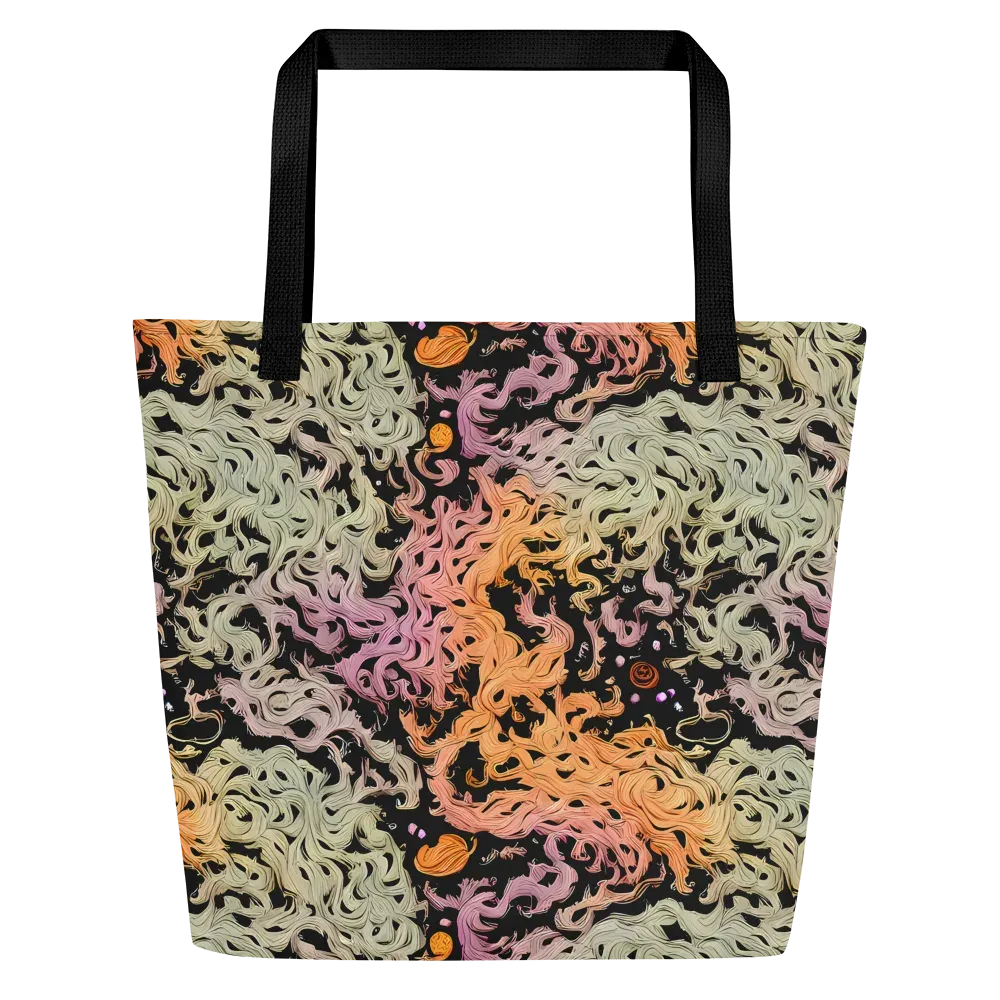 Flame Garden on Large Tote Bag W/ Pocket — Front