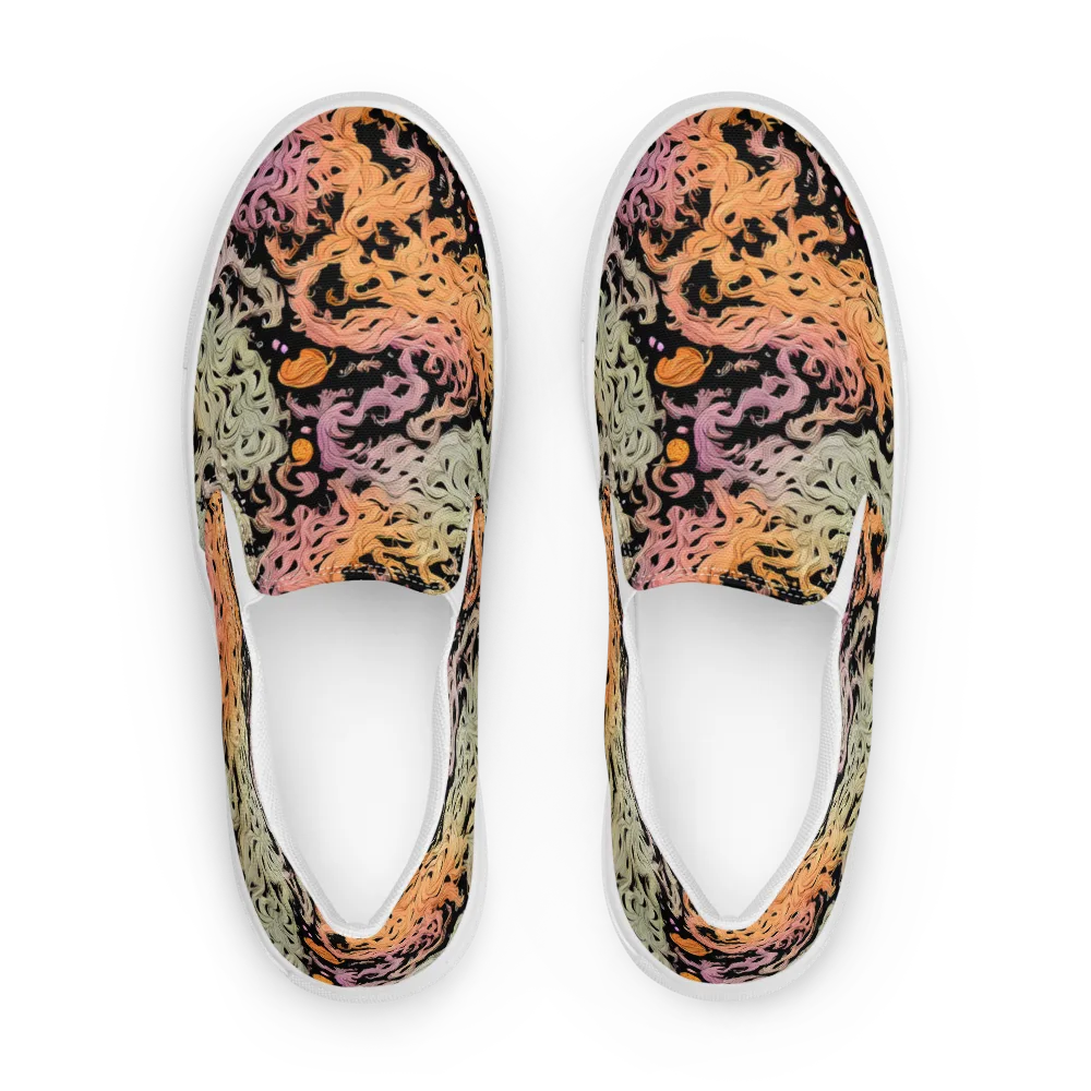 Flame Garden on Women's Slip-On Canvas Shoes — Front