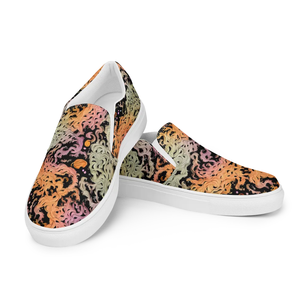 Flame Garden on Women's Slip-On Canvas Shoes — Left Front