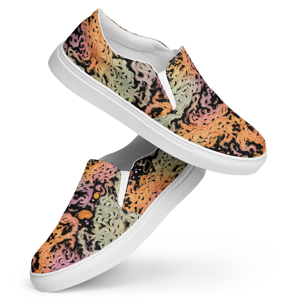 Flame Garden on Women's Slip-On Canvas Shoes — Front
