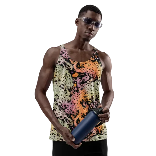 Flame Garden on a Men's Tank Top