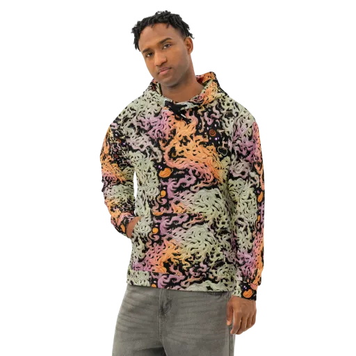 Flame Garden on a Cotton Hoodie