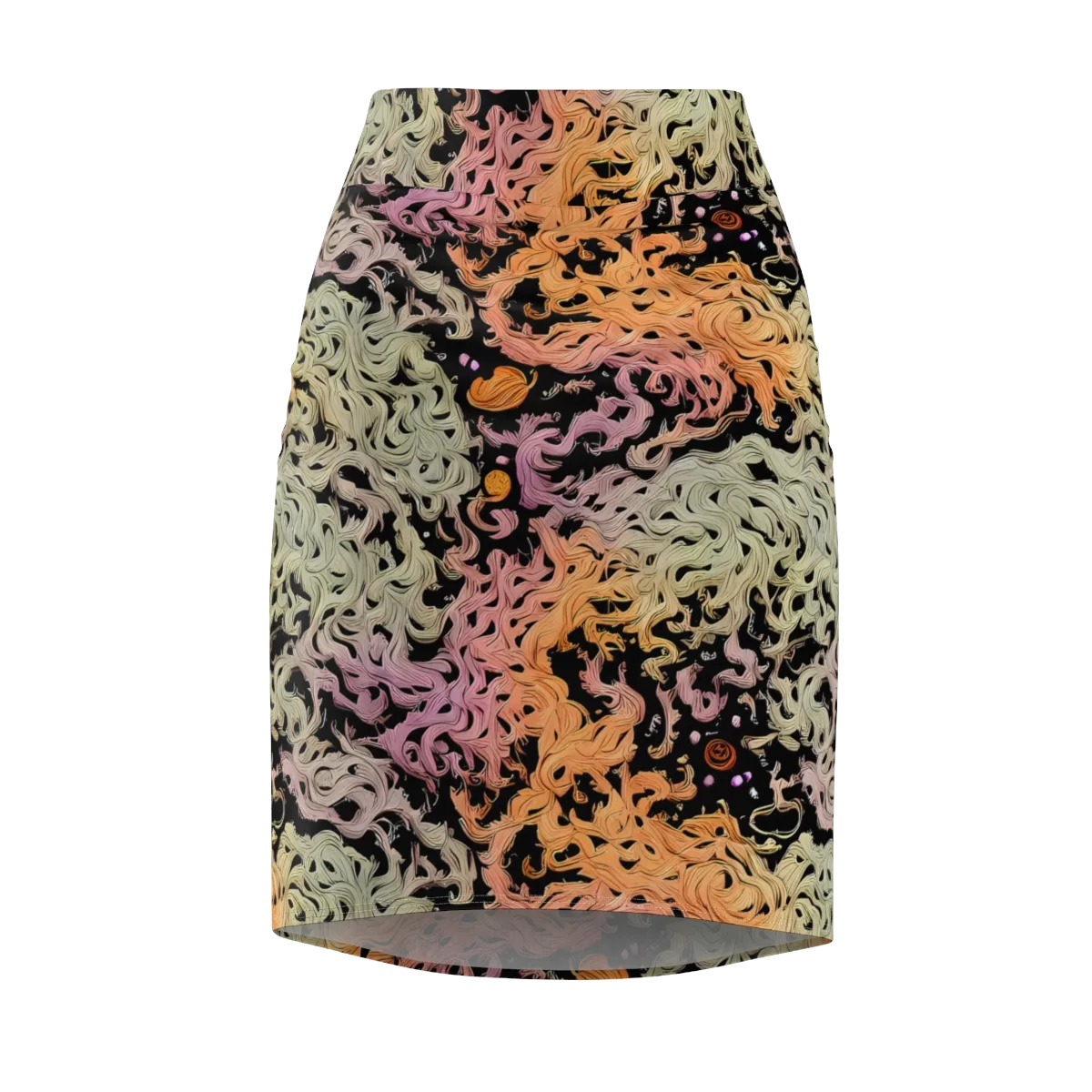 Flame Garden on Pencil Skirt — Front